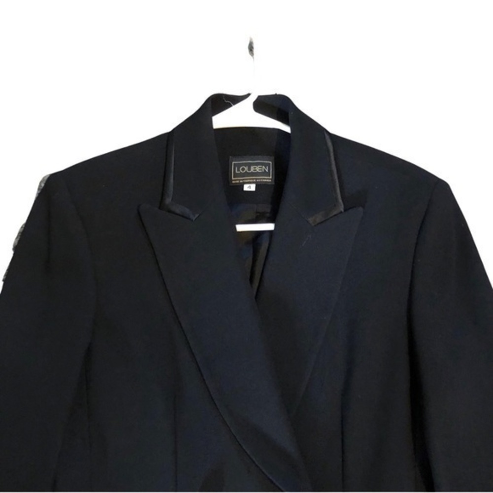 LOUBEN 90s Black Double Breasted Blazer - Picture 4 of 7